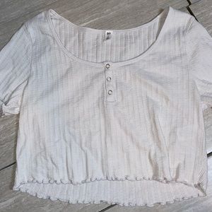White Knit Crop Top